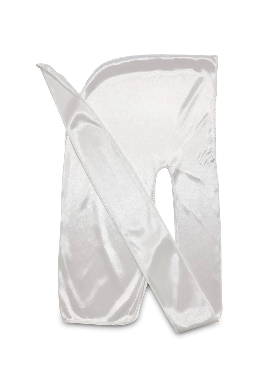 Premium Silky Satin Icy White Durag